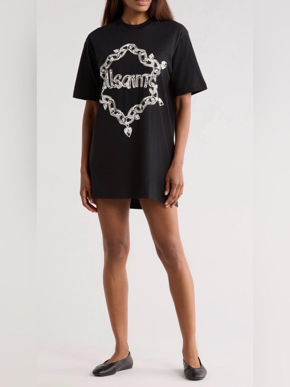 NEW Allsaints black minidress cotton tee size M